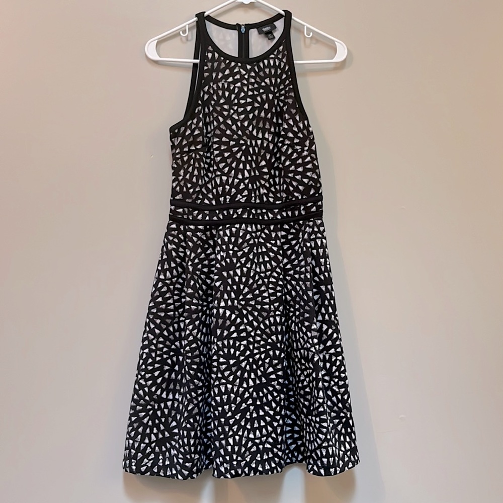 Black and white A-line dress